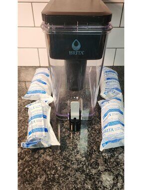 BRITA L FILTERED WATER DISPENSER 4 FILTERS LOT BUNDLE REFRIGERATOR COUNTERTOP